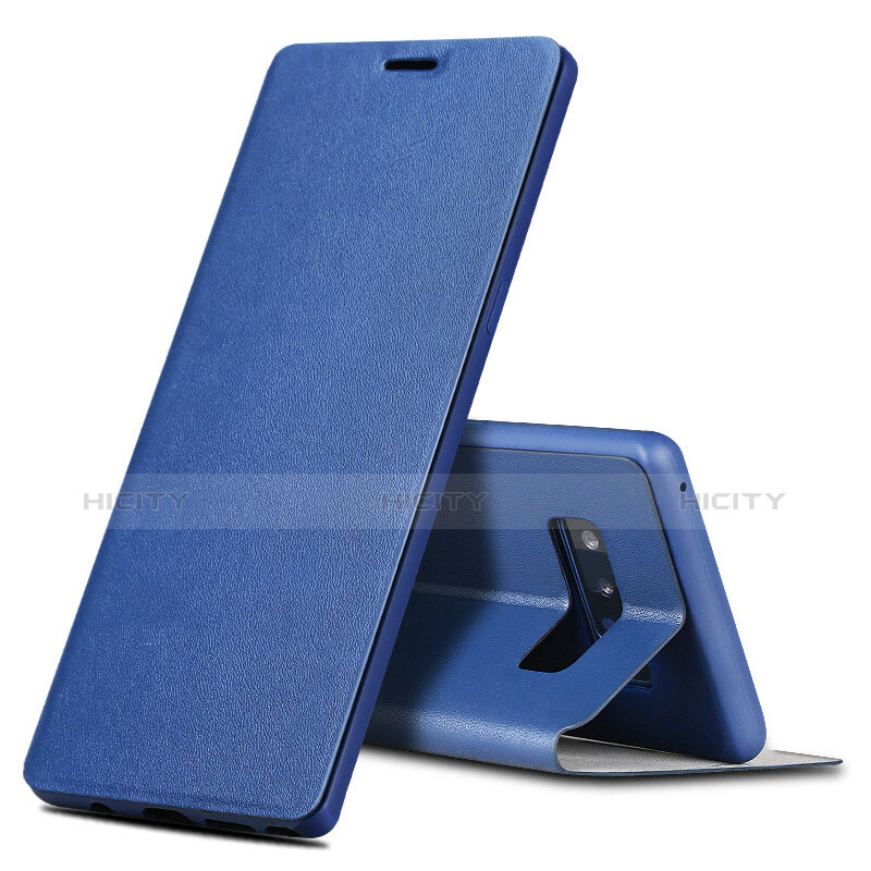 Coque Portefeuille Livre Cuir pour Samsung Galaxy Note 8 Duos N950F Bleu Plus