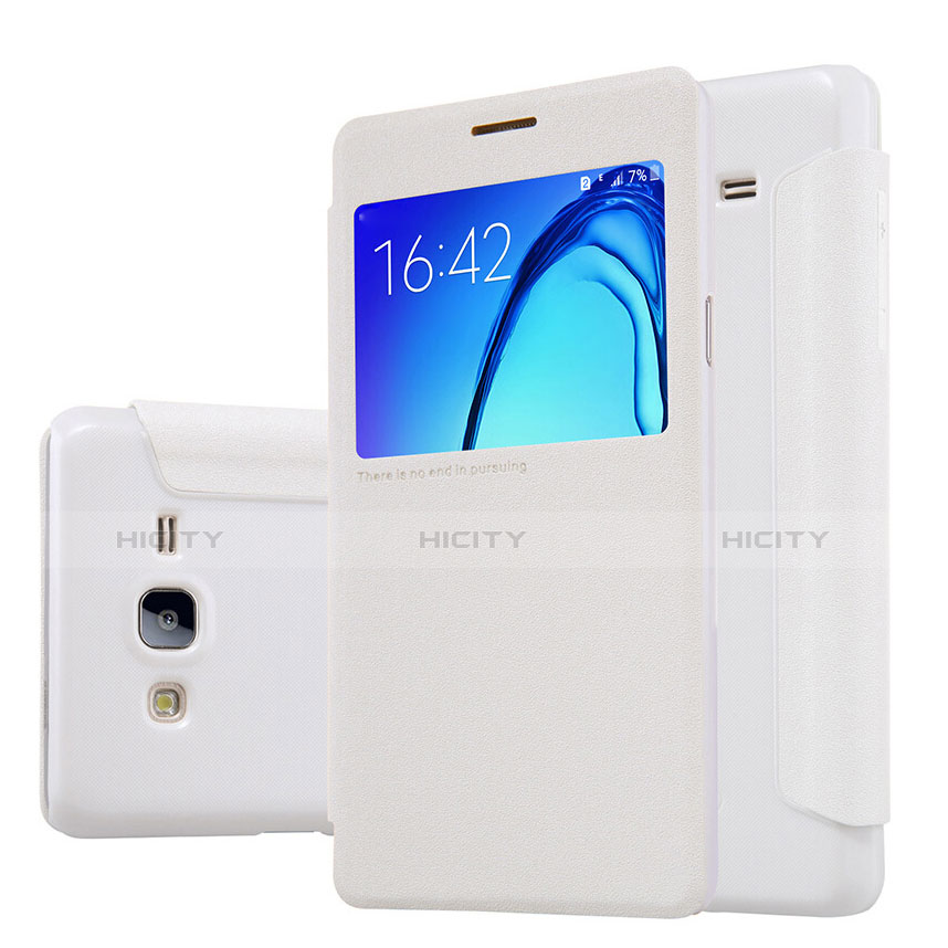 Coque Portefeuille Livre Cuir pour Samsung Galaxy On5 G550FY Blanc Plus
