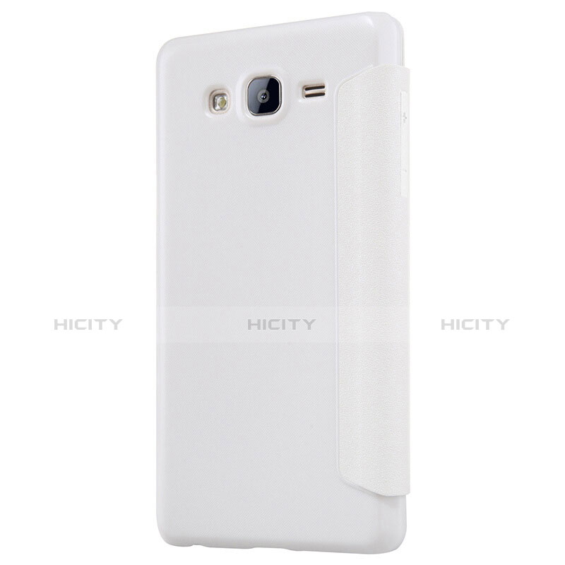 Coque Portefeuille Livre Cuir pour Samsung Galaxy On5 Pro Blanc Plus
