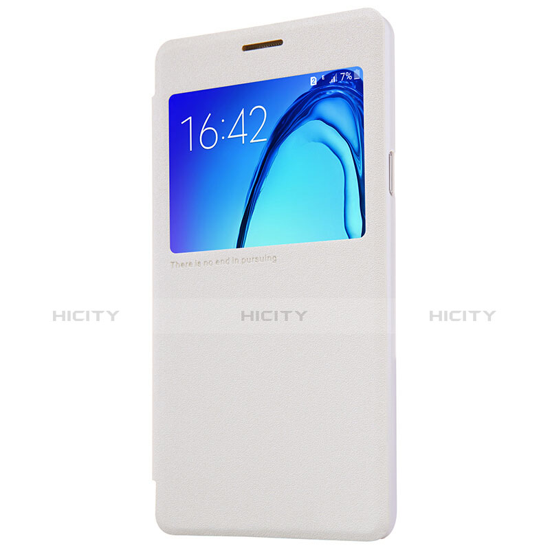 Coque Portefeuille Livre Cuir pour Samsung Galaxy On5 Pro Blanc Plus