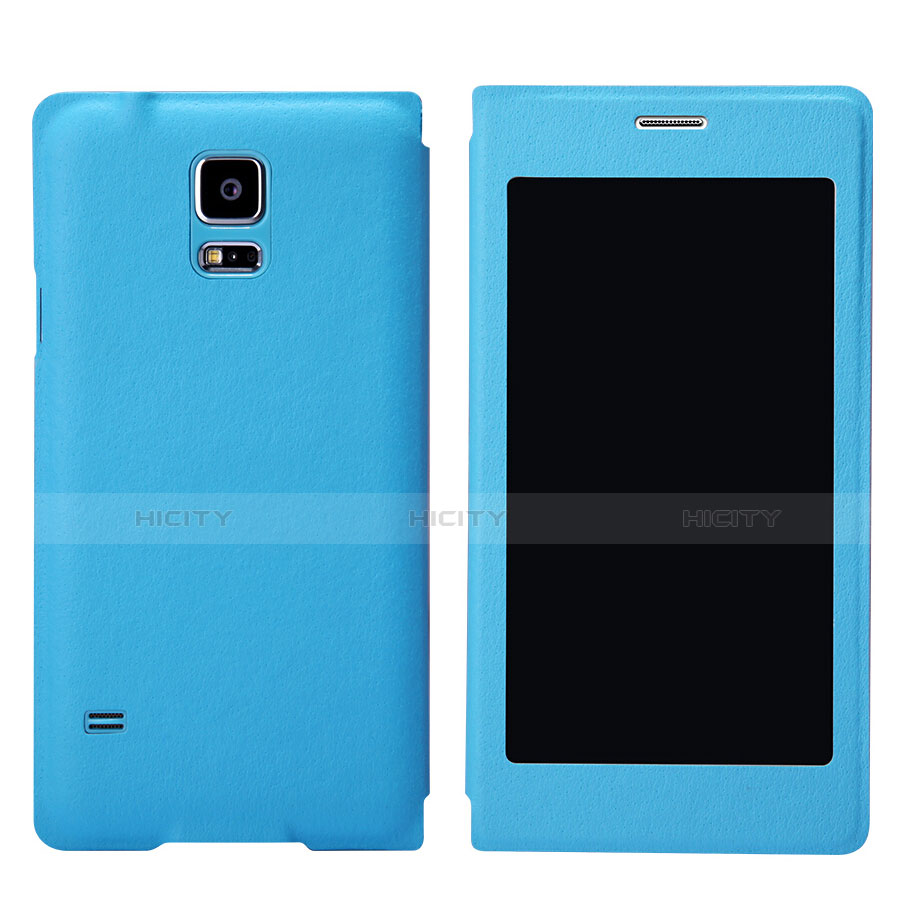 Coque Portefeuille Livre Cuir pour Samsung Galaxy S5 Duos Plus Bleu Ciel Plus