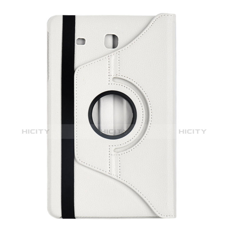 Coque Portefeuille Livre Cuir pour Samsung Galaxy Tab E 9.6 T560 T561 Blanc Plus