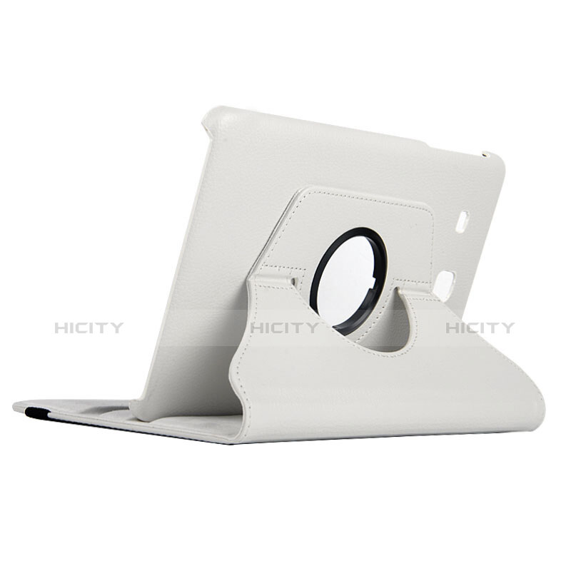 Coque Portefeuille Livre Cuir pour Samsung Galaxy Tab E 9.6 T560 T561 Blanc Plus