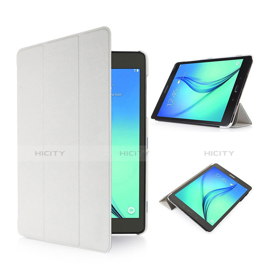 Coque Portefeuille Livre Cuir pour Samsung Galaxy Tab S2 8.0 SM-T710 SM-T715 Blanc Plus