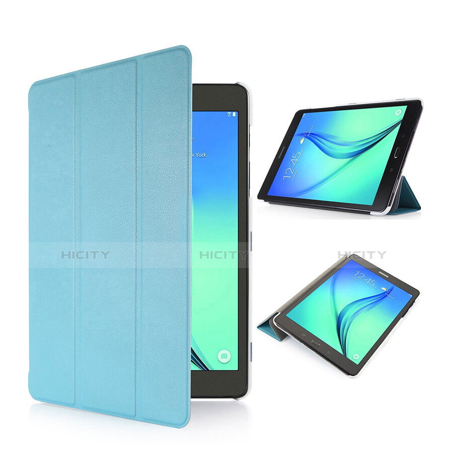 Coque Portefeuille Livre Cuir pour Samsung Galaxy Tab S2 8.0 SM-T710 SM-T715 Bleu Ciel Plus