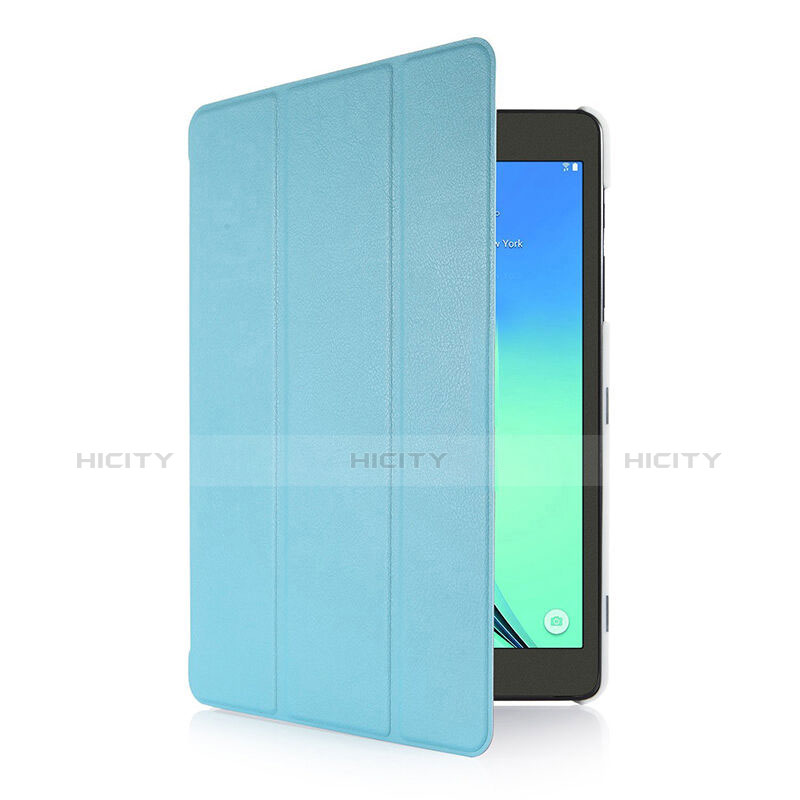 Coque Portefeuille Livre Cuir pour Samsung Galaxy Tab S2 8.0 SM-T710 SM-T715 Bleu Ciel Plus