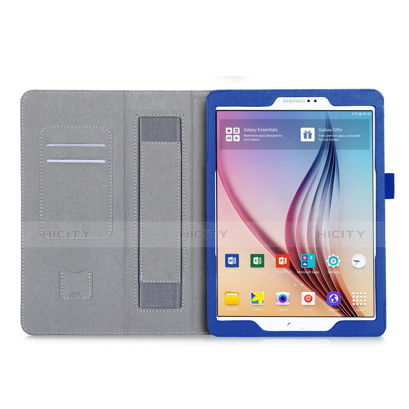 Coque Portefeuille Livre Cuir pour Samsung Galaxy Tab S2 9.7 SM-T810 SM-T815 Bleu Plus