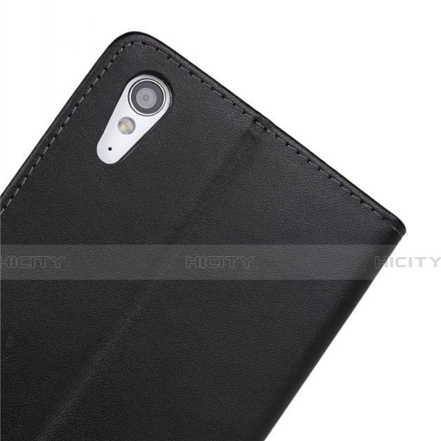 Coque Portefeuille Livre Cuir pour Sony Xperia T3 Noir Plus