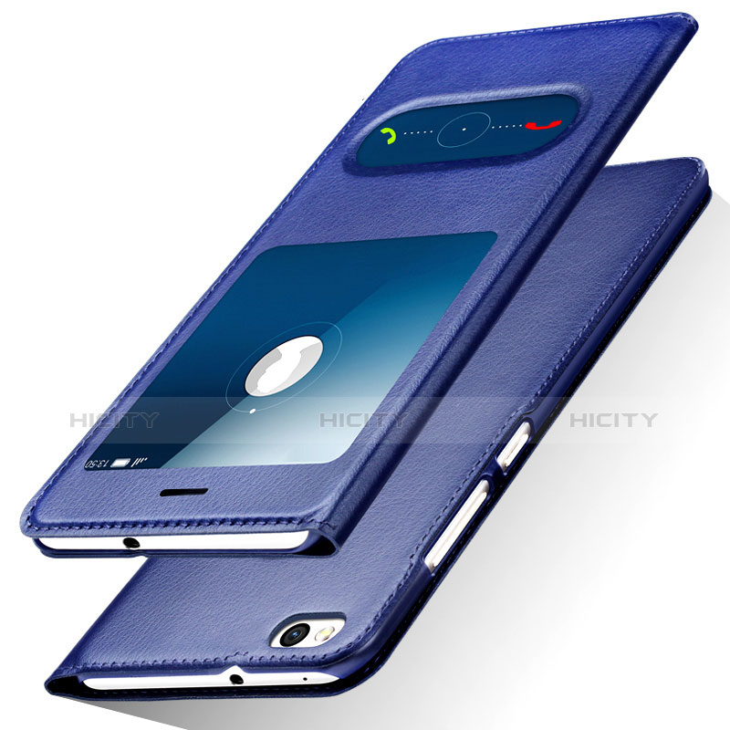 Coque Portefeuille Livre Cuir R06 pour Huawei P9 Lite (2017) Bleu Plus