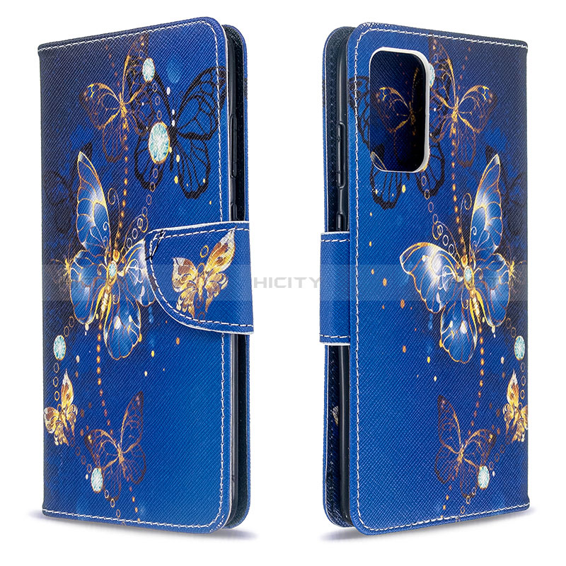 Coque Portefeuille Motif Fantaisie Livre Cuir Etui Clapet B03F pour Samsung Galaxy S20 5G Bleu Royal Plus
