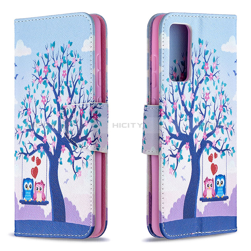 Coque Portefeuille Motif Fantaisie Livre Cuir Etui Clapet B03F pour Samsung Galaxy S20 FE (2022) 5G Violet Clair Plus