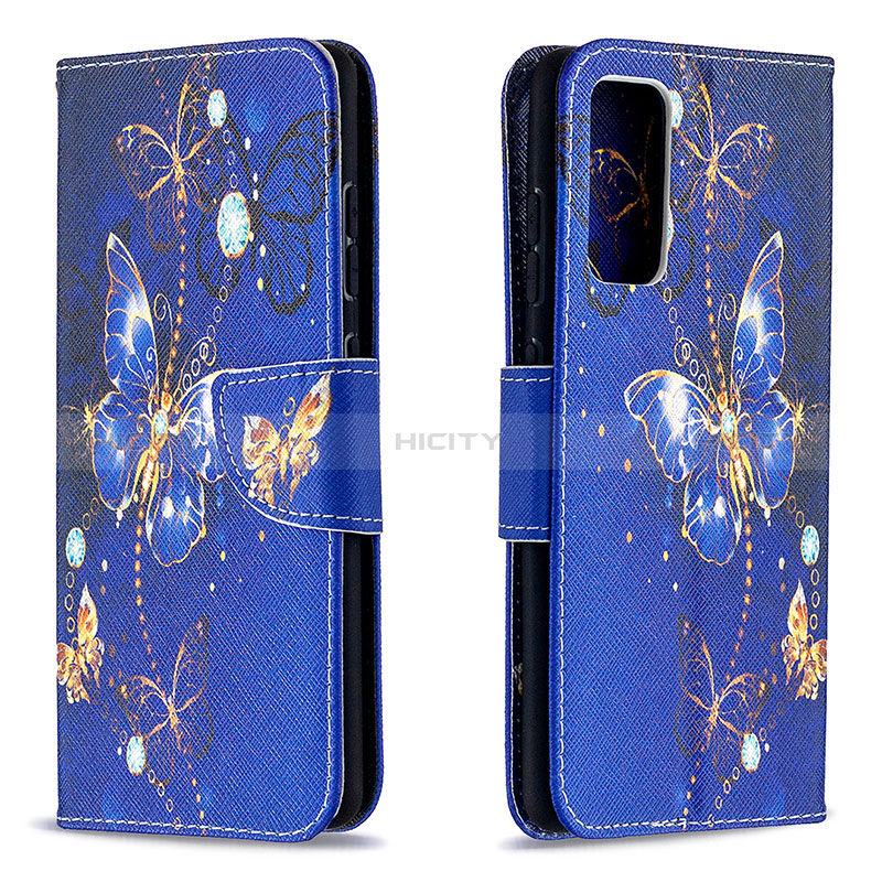 Coque Portefeuille Motif Fantaisie Livre Cuir Etui Clapet B03F pour Samsung Galaxy S20 FE 5G Bleu Royal Plus