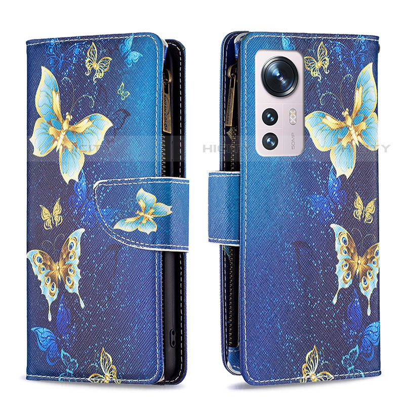 Coque Portefeuille Motif Fantaisie Livre Cuir Etui Clapet B04F pour Xiaomi Mi 12X 5G Bleu Plus