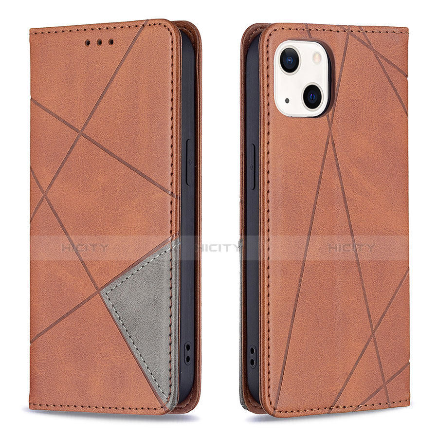 Coque Portefeuille Motif Fantaisie Livre Cuir Etui Clapet L04 pour Apple iPhone 14 Marron Plus