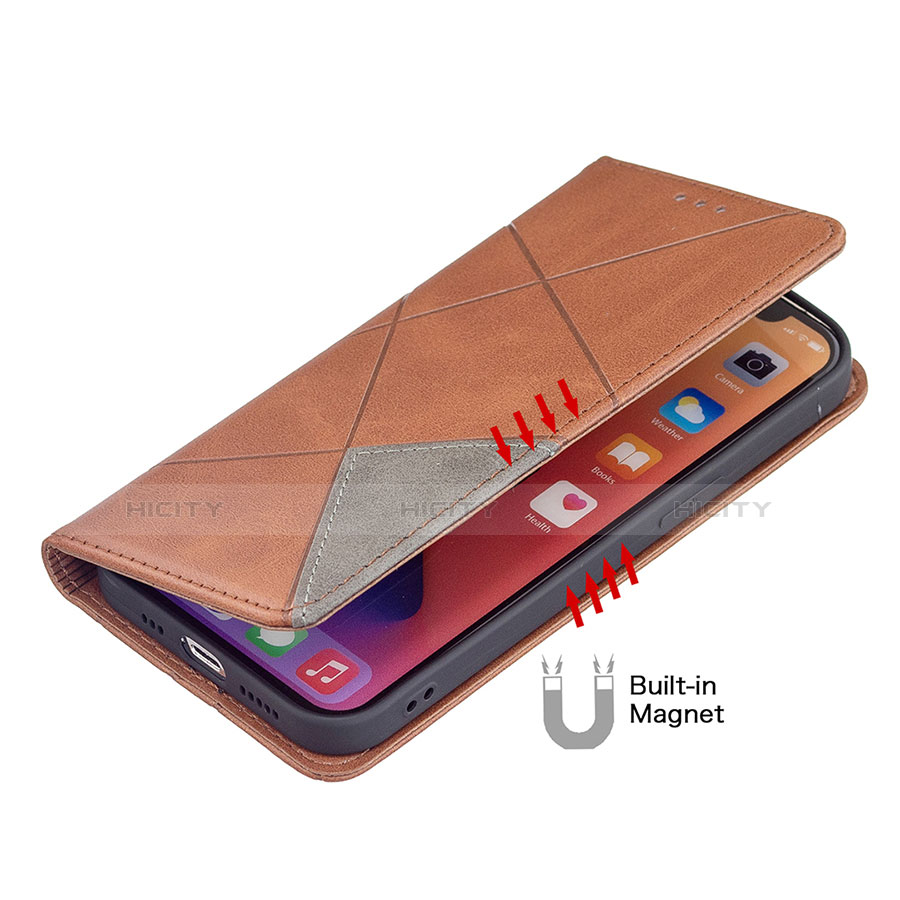 Coque Portefeuille Motif Fantaisie Livre Cuir Etui Clapet L04 pour Apple iPhone 14 Marron Plus
