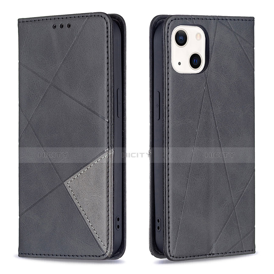 Coque Portefeuille Motif Fantaisie Livre Cuir Etui Clapet L04 pour Apple iPhone 14 Noir Plus