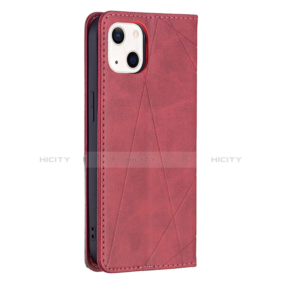 Coque Portefeuille Motif Fantaisie Livre Cuir Etui Clapet L04 pour Apple iPhone 14 Rouge Plus