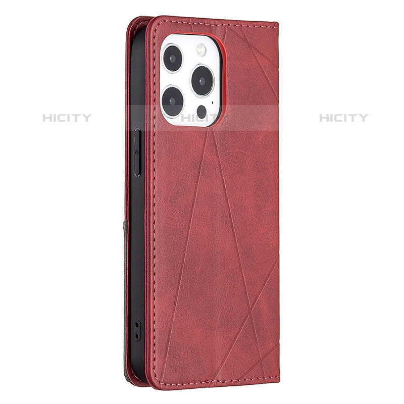 Coque Portefeuille Motif Fantaisie Livre Cuir Etui Clapet L04 pour Apple iPhone 15 Pro Max Rouge Plus