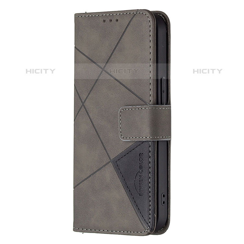Coque Portefeuille Motif Fantaisie Livre Cuir Etui Clapet L06 pour Apple iPhone 15 Pro Gris Plus