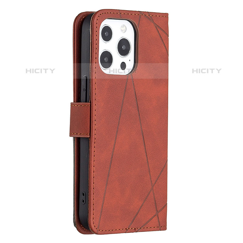 Coque Portefeuille Motif Fantaisie Livre Cuir Etui Clapet L06 pour Apple iPhone 15 Pro Marron Plus