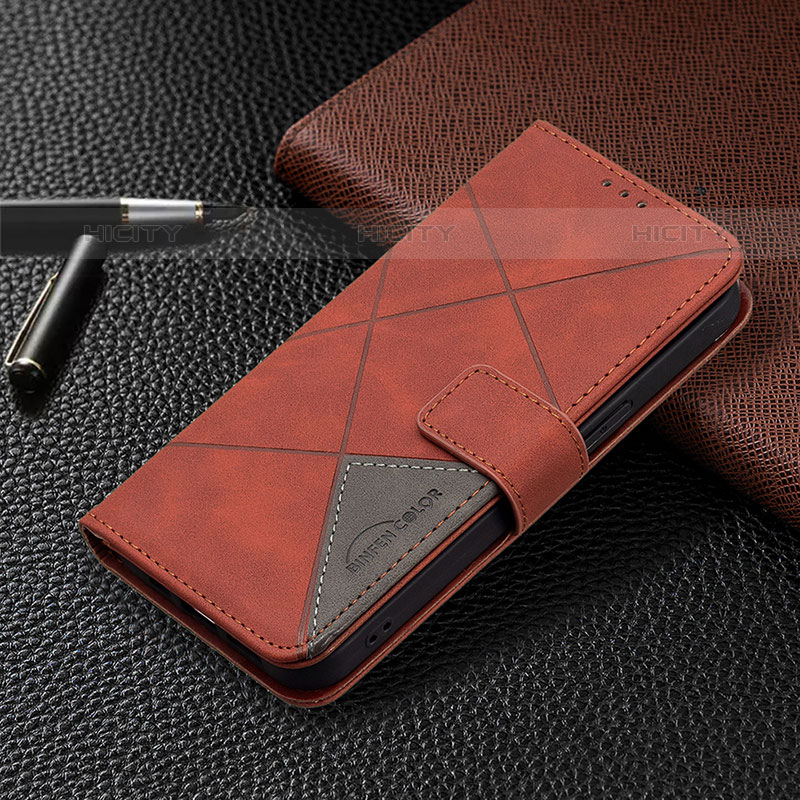 Coque Portefeuille Motif Fantaisie Livre Cuir Etui Clapet L06 pour Apple iPhone 15 Pro Marron Plus