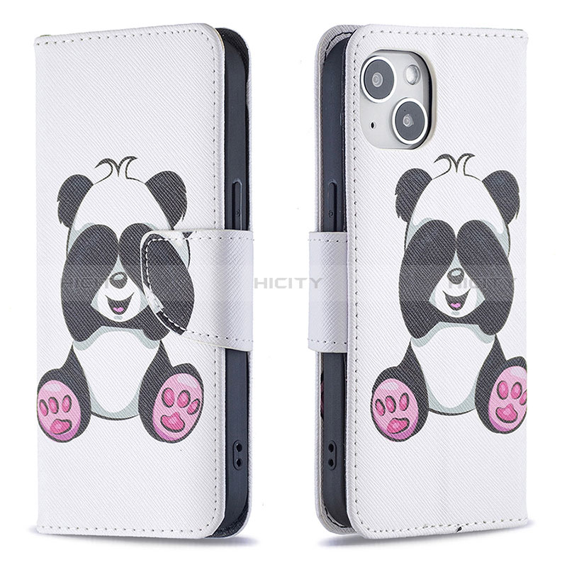 Coque Portefeuille Motif Fantaisie Livre Cuir Etui Clapet L07 pour Apple iPhone 15 Blanc Plus