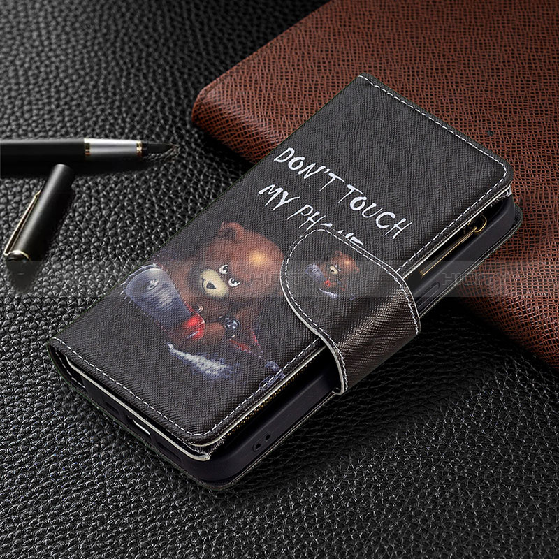 Coque Portefeuille Motif Fantaisie Livre Cuir Etui Clapet pour Apple iPhone 14 Pro Max Noir Plus