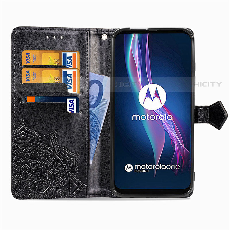Coque Portefeuille Motif Fantaisie Livre Cuir Etui Clapet pour Motorola Moto One Fusion Plus Plus