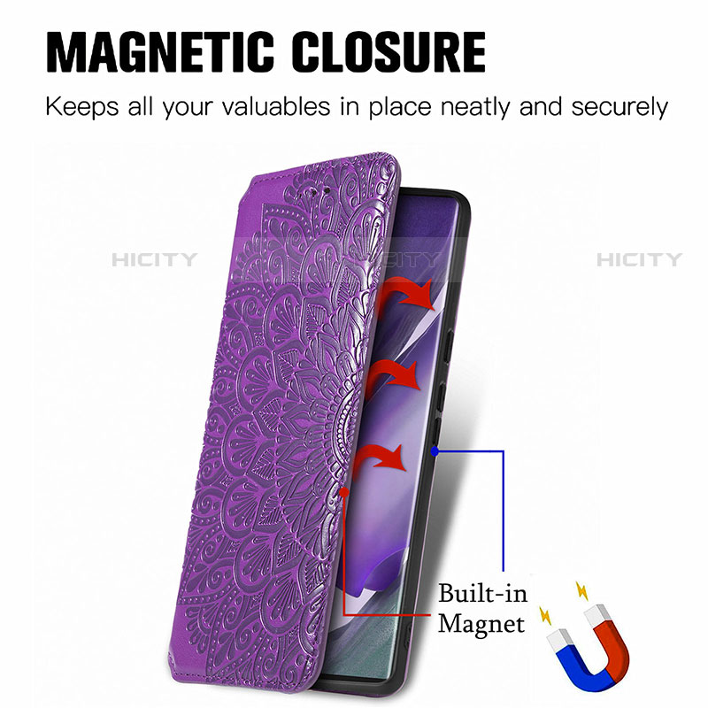 Coque Portefeuille Motif Fantaisie Livre Cuir Etui Clapet pour Samsung Galaxy S21 Ultra 5G Plus
