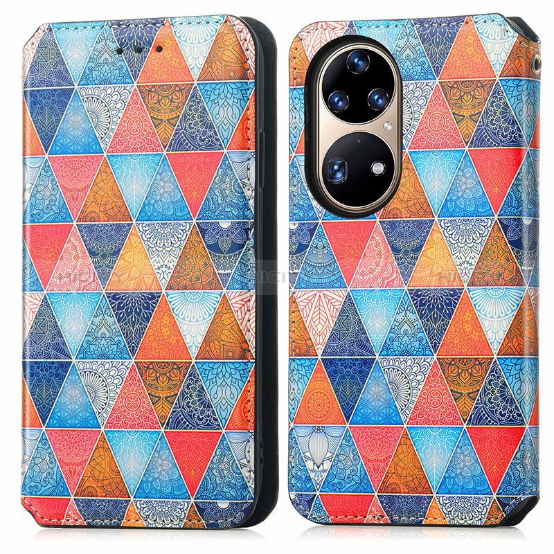 Coque Portefeuille Motif Fantaisie Livre Cuir Etui Clapet S02D pour Huawei P50 Pro Plus