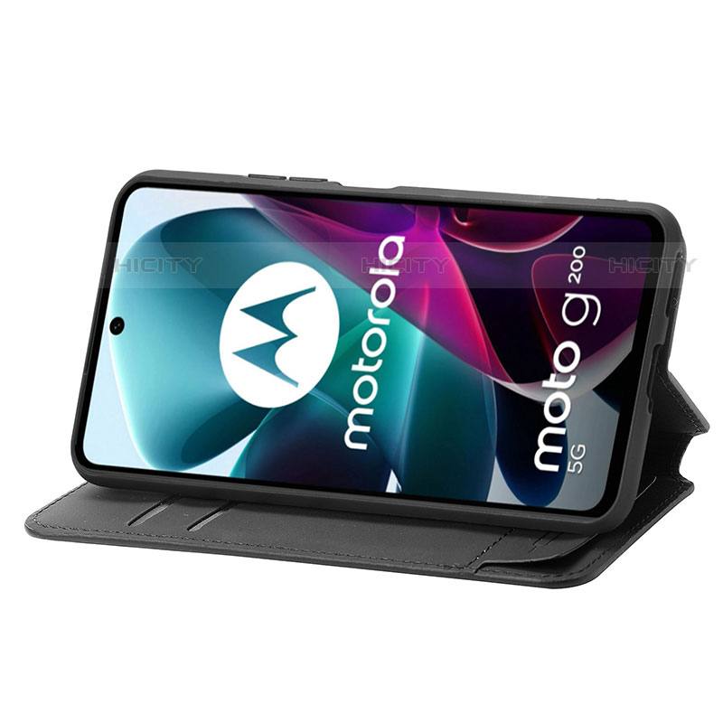 Coque Portefeuille Motif Fantaisie Livre Cuir Etui Clapet S02D pour Motorola Moto G200 5G Plus