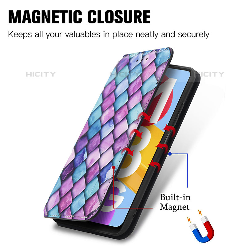 Coque Portefeuille Motif Fantaisie Livre Cuir Etui Clapet S02D pour Samsung Galaxy M13 5G Plus