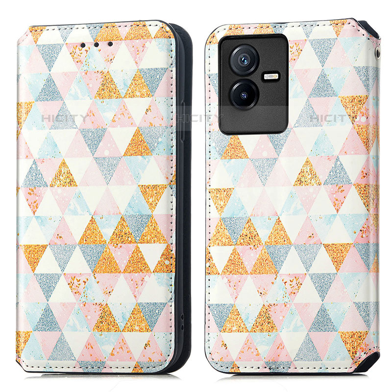 Coque Portefeuille Motif Fantaisie Livre Cuir Etui Clapet S02D pour Vivo iQOO Z6x Blanc Plus