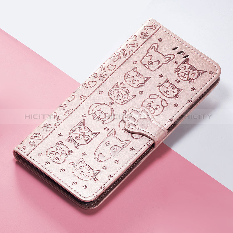 Coque Portefeuille Motif Fantaisie Livre Cuir Etui Clapet S03D pour Huawei Honor 90 5G Or Rose Plus