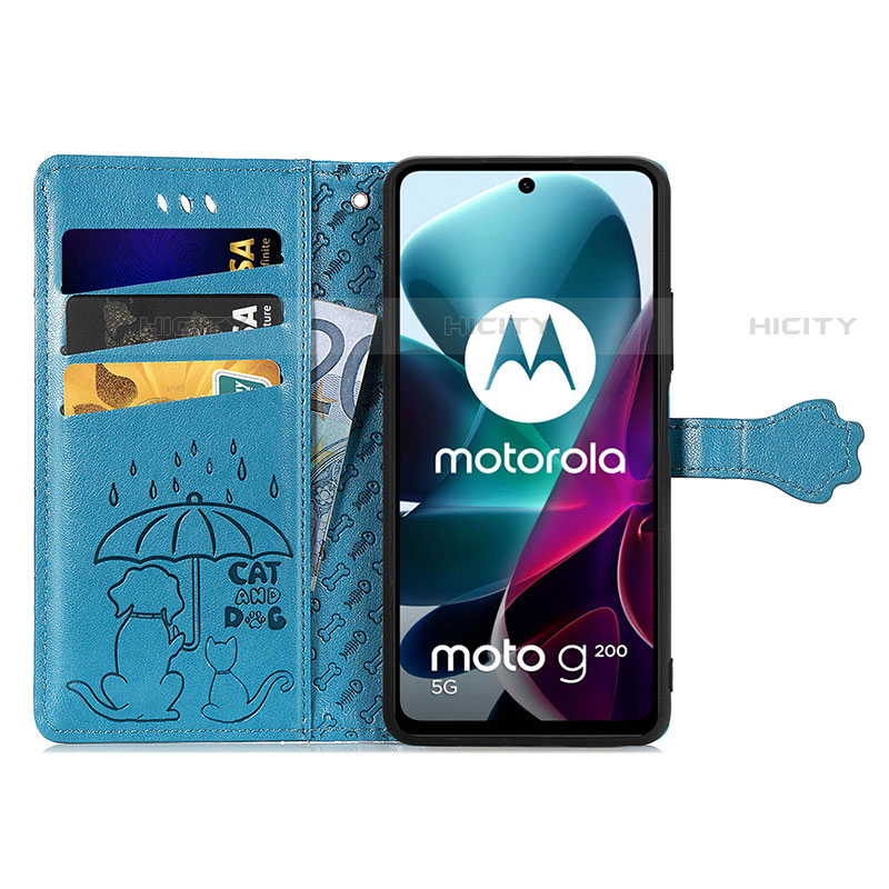 Coque Portefeuille Motif Fantaisie Livre Cuir Etui Clapet S03D pour Motorola Moto G200 5G Plus