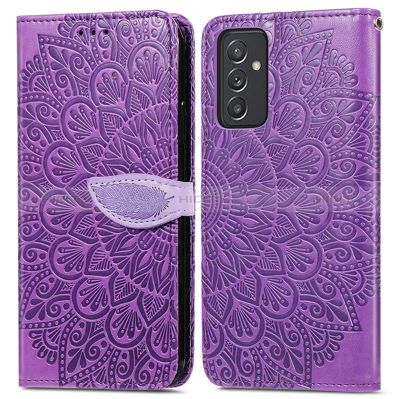Coque Portefeuille Motif Fantaisie Livre Cuir Etui Clapet S04D pour Samsung Galaxy Quantum2 5G Violet Plus