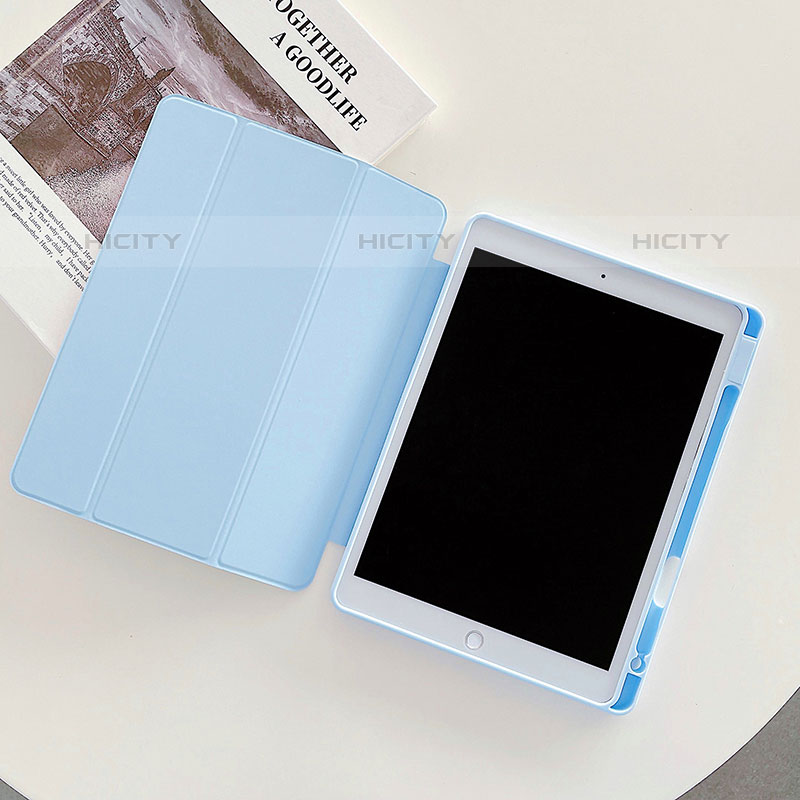 Coque Portefeuille Motif Fantaisie Livre Cuir Etui Clapet XH3 pour Apple iPad 10.2 (2020) Bleu Clair Plus