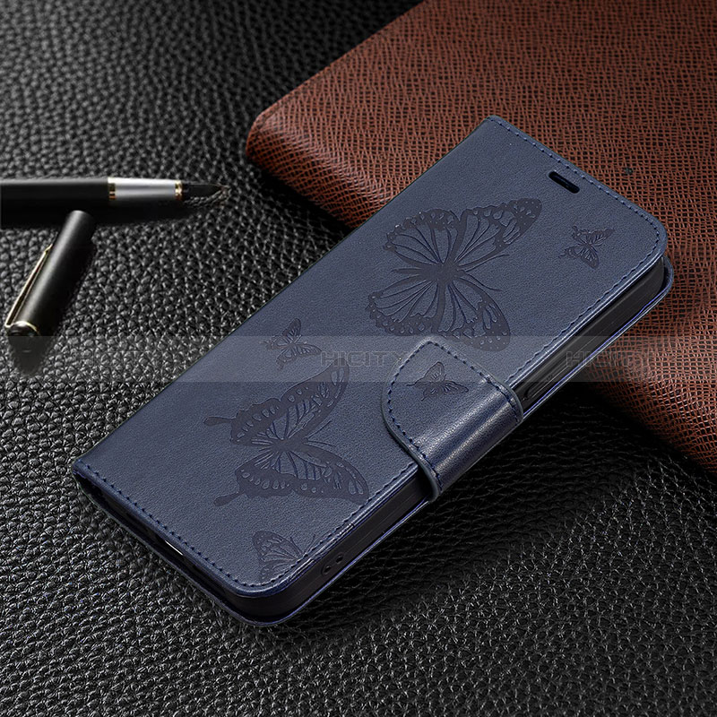 Coque Portefeuille Papillon Livre Cuir Etui Clapet B01F pour Huawei Honor X7a Bleu Plus