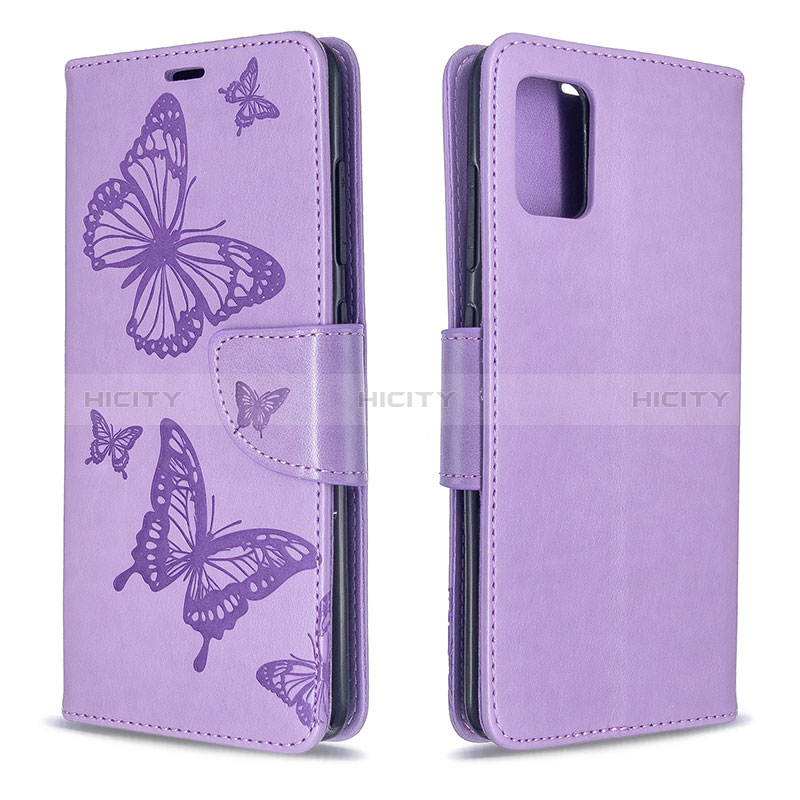 Coque Portefeuille Papillon Livre Cuir Etui Clapet B01F pour Samsung Galaxy A51 4G Violet Clair Plus