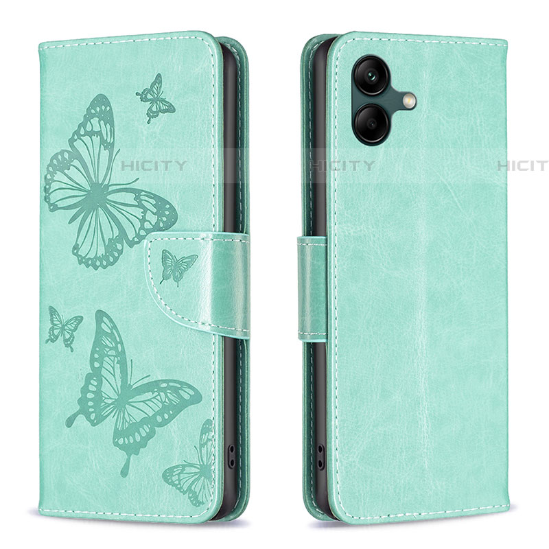 Coque Portefeuille Papillon Livre Cuir Etui Clapet B01F pour Samsung Galaxy F14 5G Vert Plus