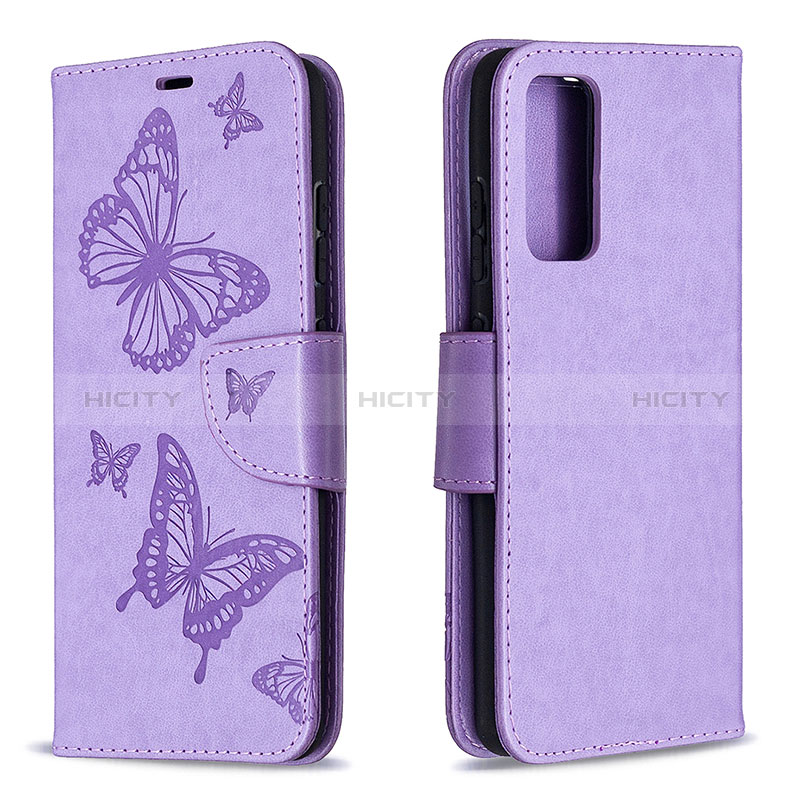 Coque Portefeuille Papillon Livre Cuir Etui Clapet B01F pour Samsung Galaxy S20 FE (2022) 5G Violet Clair Plus