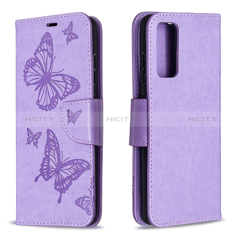 Coque Portefeuille Papillon Livre Cuir Etui Clapet B01F pour Samsung Galaxy S20 FE 5G Violet Clair Plus