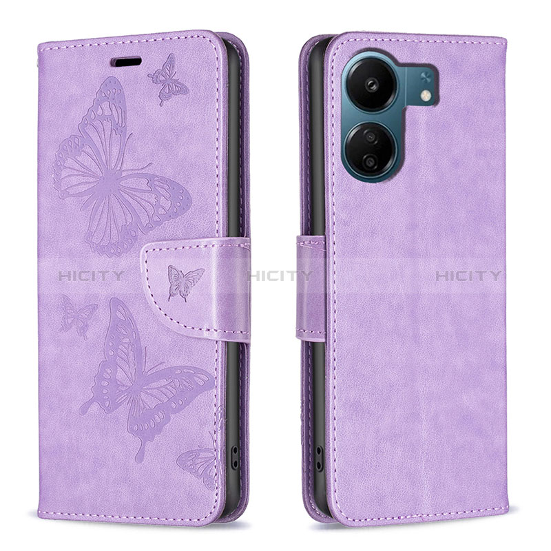Coque Portefeuille Papillon Livre Cuir Etui Clapet B01F pour Xiaomi Redmi 13C Plus