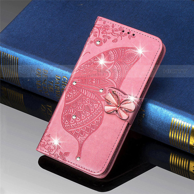 Coque Portefeuille Papillon Livre Cuir Etui Clapet L01 pour Xiaomi Mi 11 5G Rose Rouge Plus
