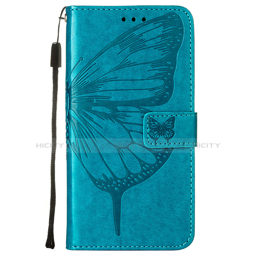 Coque Portefeuille Papillon Livre Cuir Etui Clapet L10 pour Apple iPhone 14 Plus Bleu Plus