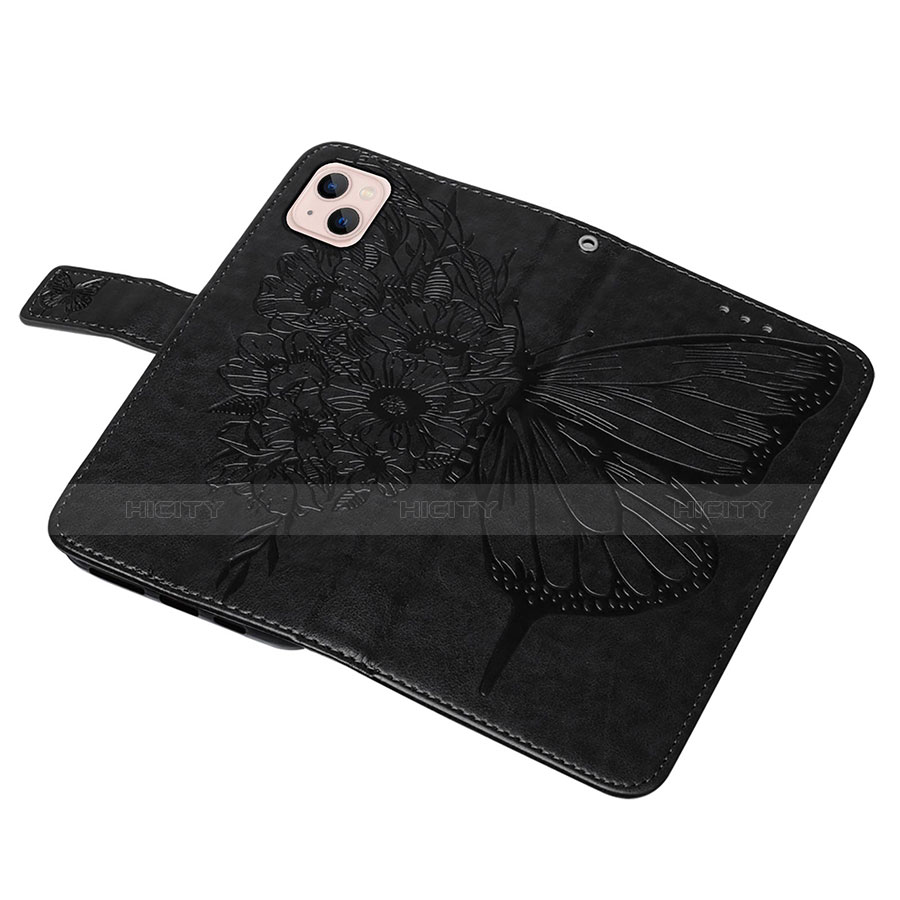 Coque Portefeuille Papillon Livre Cuir Etui Clapet L10 pour Apple iPhone 14 Plus Noir Plus