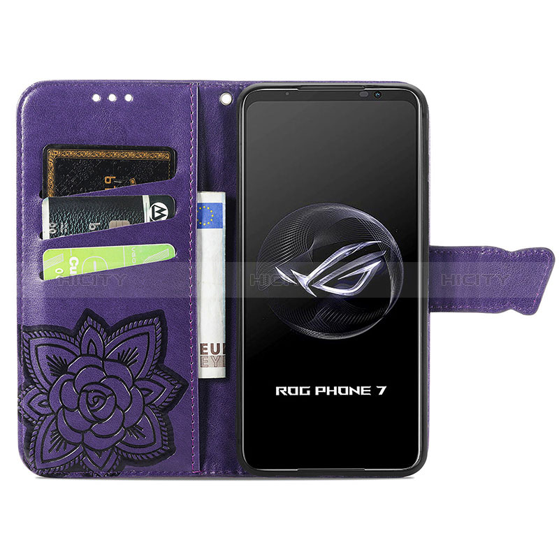 Coque Portefeuille Papillon Livre Cuir Etui Clapet pour Asus ROG Phone 7 Ultimate Plus