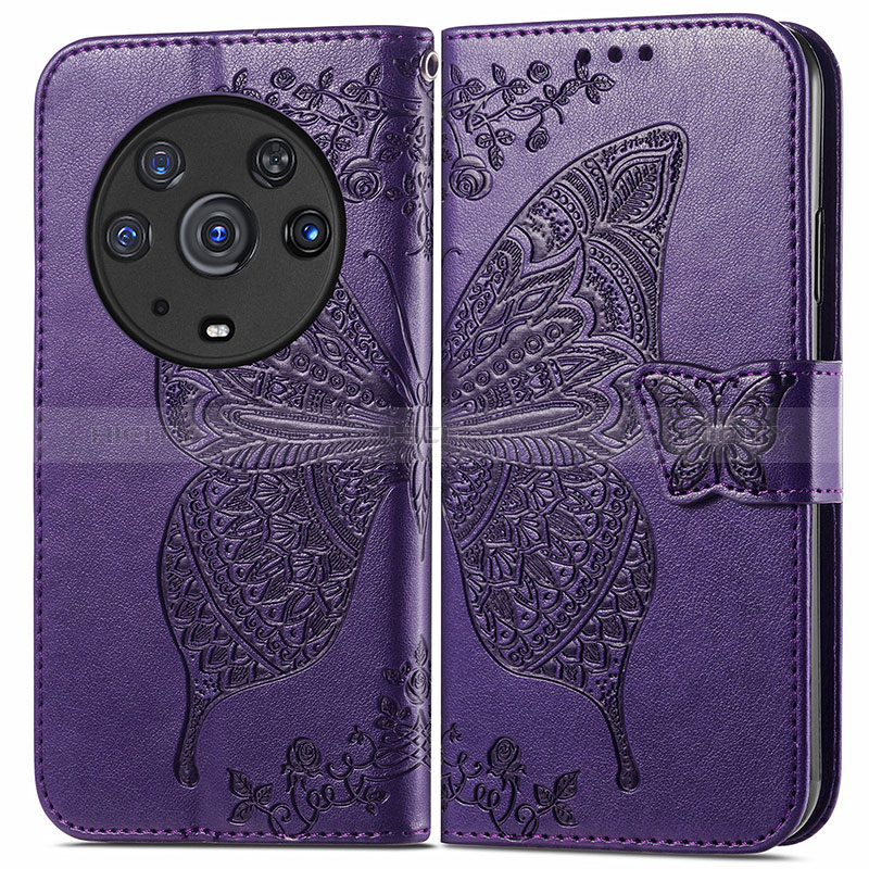 Coque Portefeuille Papillon Livre Cuir Etui Clapet pour Huawei Honor Magic3 Pro 5G Plus