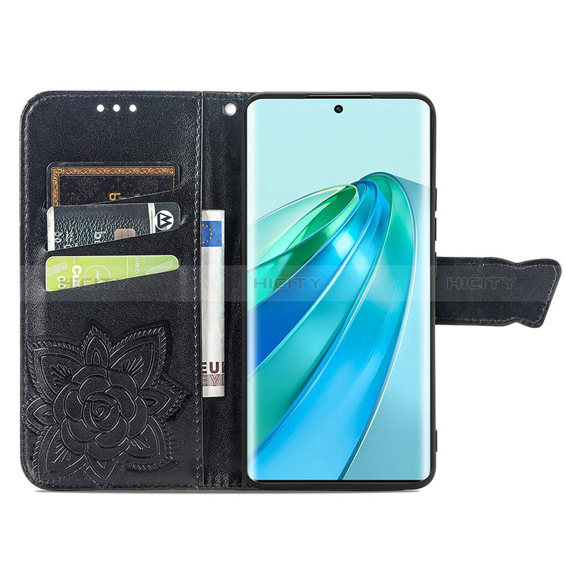 Coque Portefeuille Papillon Livre Cuir Etui Clapet pour Huawei Honor Magic5 Lite 5G Plus