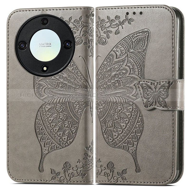 Coque Portefeuille Papillon Livre Cuir Etui Clapet pour Huawei Honor Magic5 Lite 5G Plus